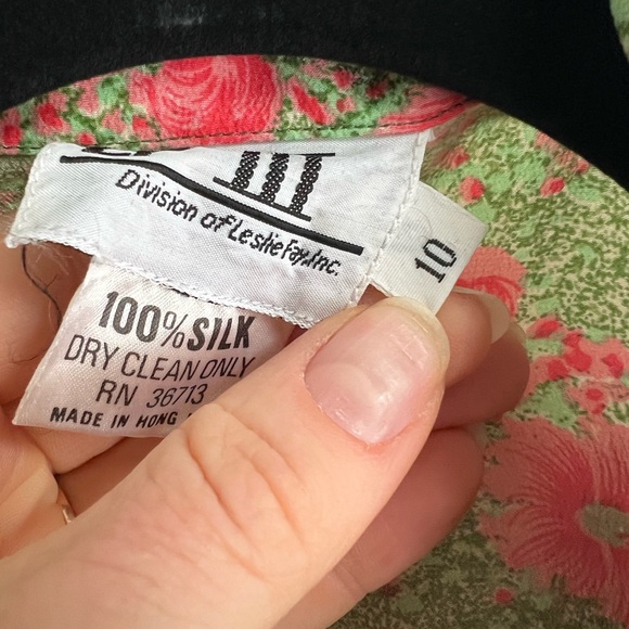 Vintage Green and Pink Floral Midi Dress - Picture 10 of 11